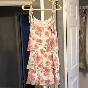 White floral mini dress